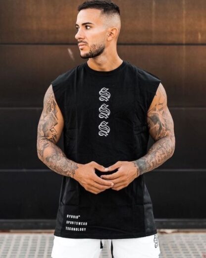 Camisilla Over zise estampada con malla y algodon Grueso Lycrado