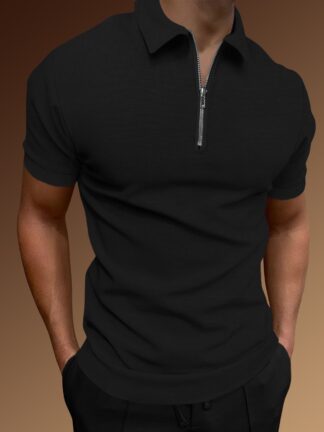 Camiseta Polo de Algodón Grueso lycrado con Cremallera
