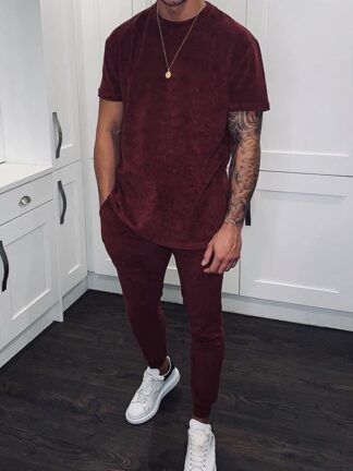 Set de Camiseta + Sudadera en Terciopelo Grueso y Lycrado