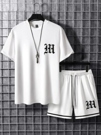 Set Over zise estampado de Camiseta + Pantaloneta en algodón Grueso y Lycrado