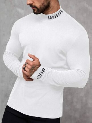 Buso estampado de cuello alto en algodón Grueso y Lycrado