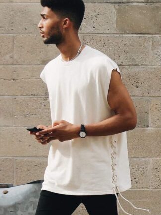 Camisilla Over zise con ojaletes en algodón Grueso y Lycrado