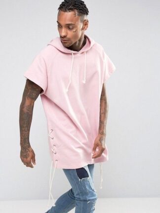 Camiseta Over zise con capucha y ojaletes en algodón Grueso y Lycrado