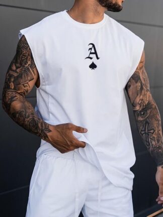 Camisilla estampada con malla y algodón Grueso y Lycrado