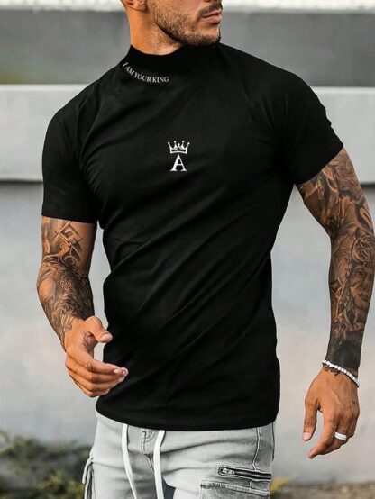 Camiseta de cuello alto en Algodón Grueso y lycrado