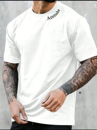 Camiseta cuello estampado en Algodón Grueso y lycrado